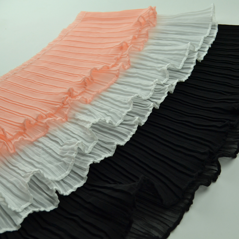 5ߵ /  DIY ̽     ׼  Į  ̽  13cm  Ʈ/5 yard/lot diy lace trim single tier chiffon decoration accessory clothes collar materi